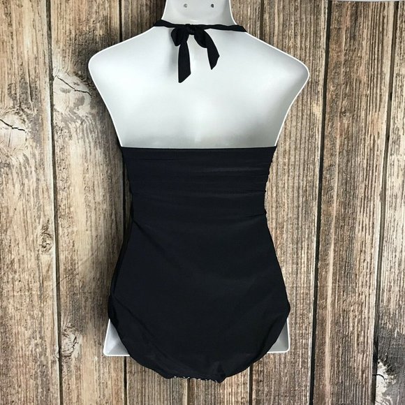 Merona One-Piece  Black & White Swimsuit Sz L - Picture 3 of 6